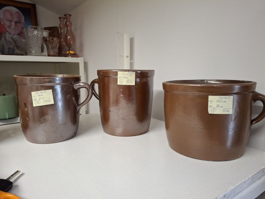 Buncle gliniane garnki 3szt