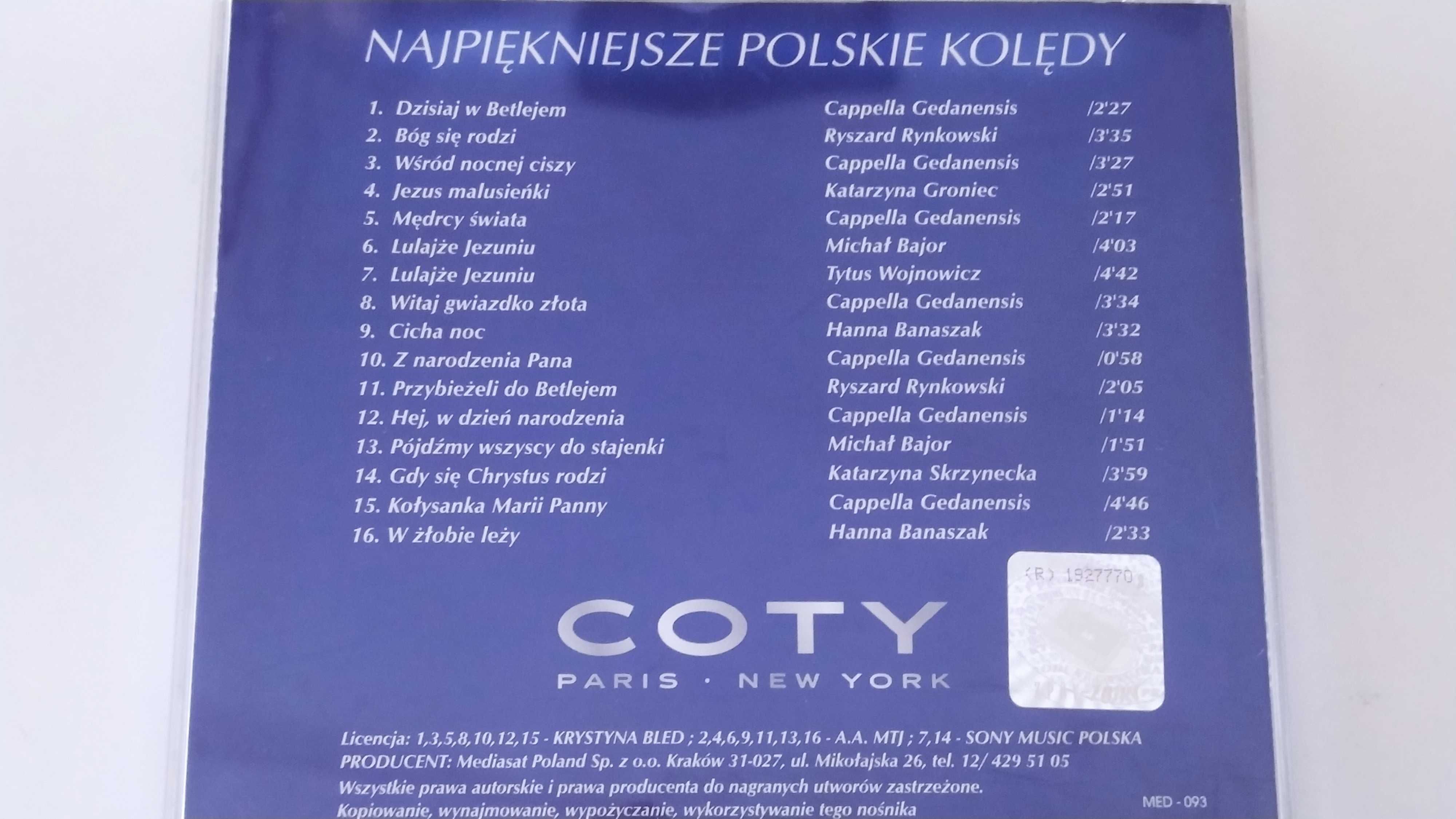 Najpiękniejsze Polskie Kolędy Rynkowski Bajor Banaszak Coty płyta CD