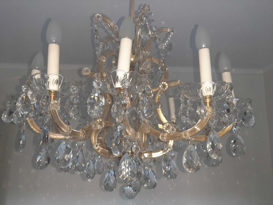 Candeeiro Lustre Austriaco de Tecto + 2 Apliques