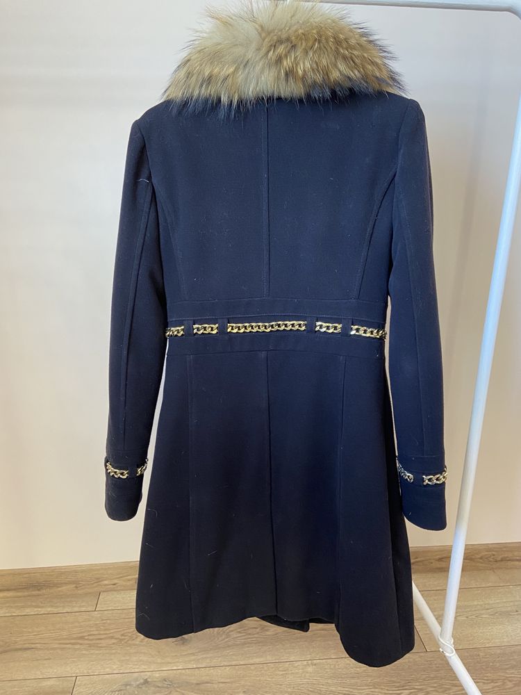 Кашемірове синє пальто зима