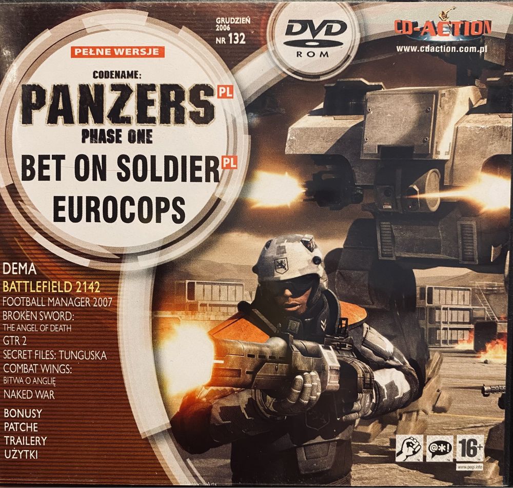 Gry PC CD-Action DVD nr 132: Panzers, Eurocops, Bet On Soldier