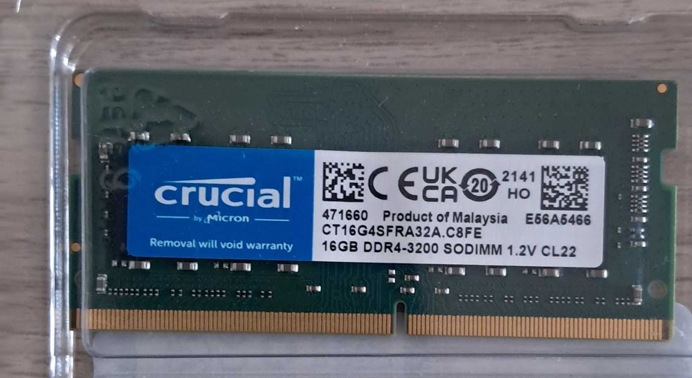 Crucial 16GB DDR4-3200 SODIMM (CT16G4SFRA32A)