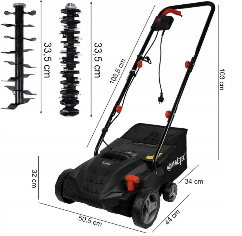 Areator wertykulator elektryczny mocny 2400 W 32 cm