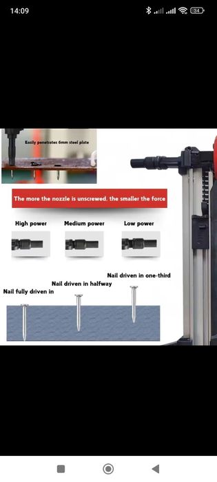 Газовий монтажний пістолет 110джоулей GAS50