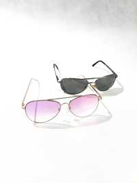 okulary przeciwsłoneczne damskie lustrzanki zestaw różowe czarne