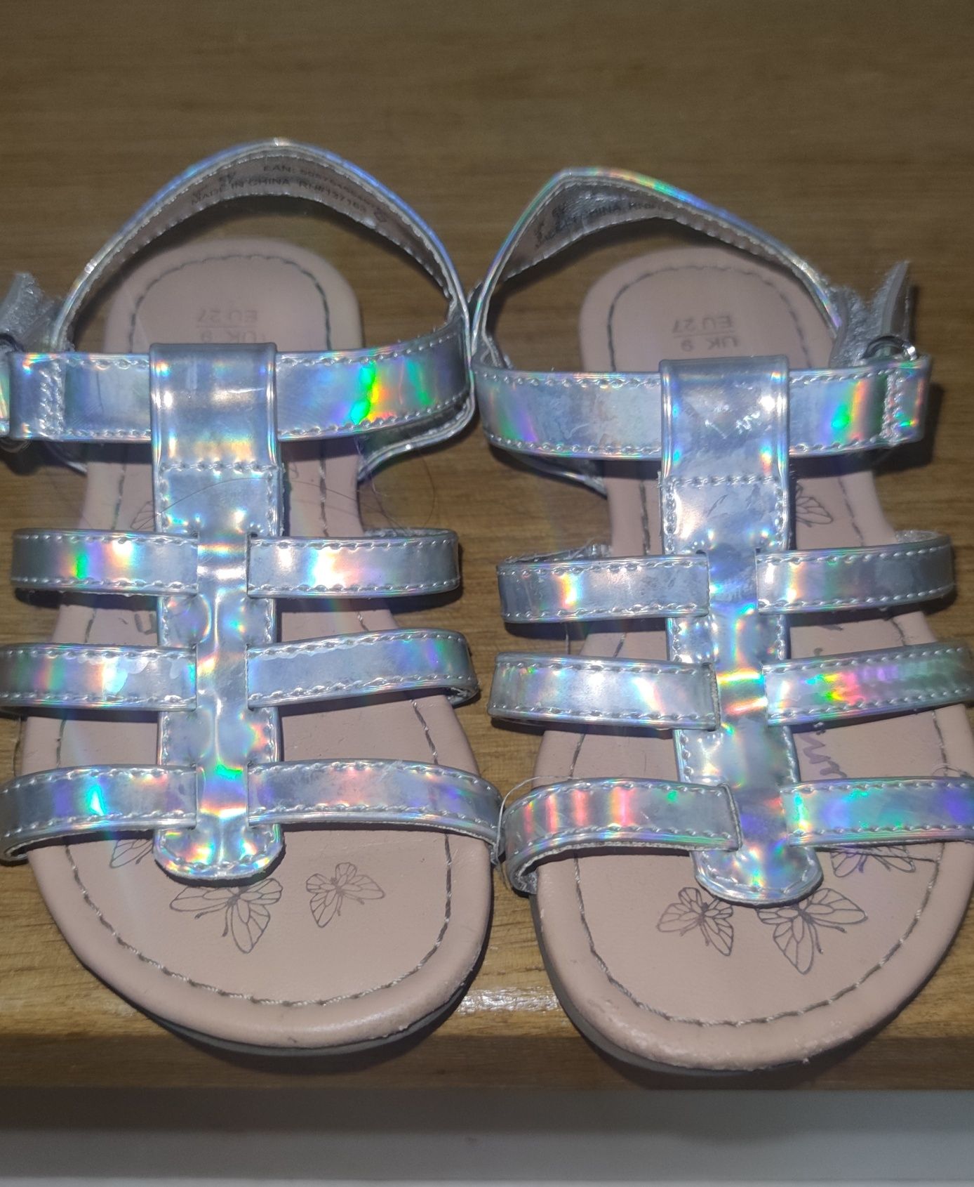 Sandałki sandały srebrne kolor srebrny F&F 27