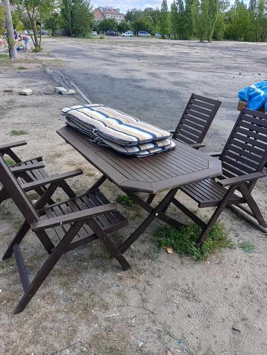 Zestaw ogrodowy dębowy