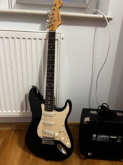 Gitara elektryczna Collins Rockguitar wzmacniacz Johnson