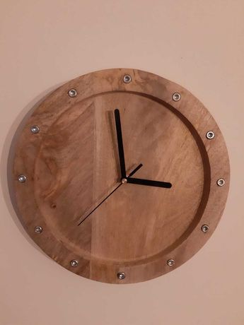 Zegar ścienny drewniany fi 29 cichy płynący mechanizm
