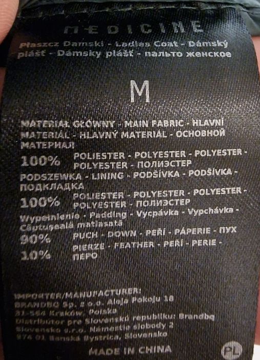 Plaszcz puchowy Medicine rozmiar M