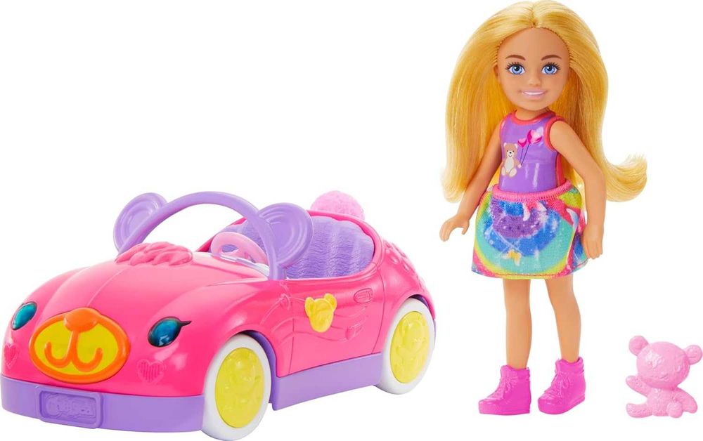 Ігровий набір Barbie Chelsea лялька Челсі та кабріолет з ведмедиком
