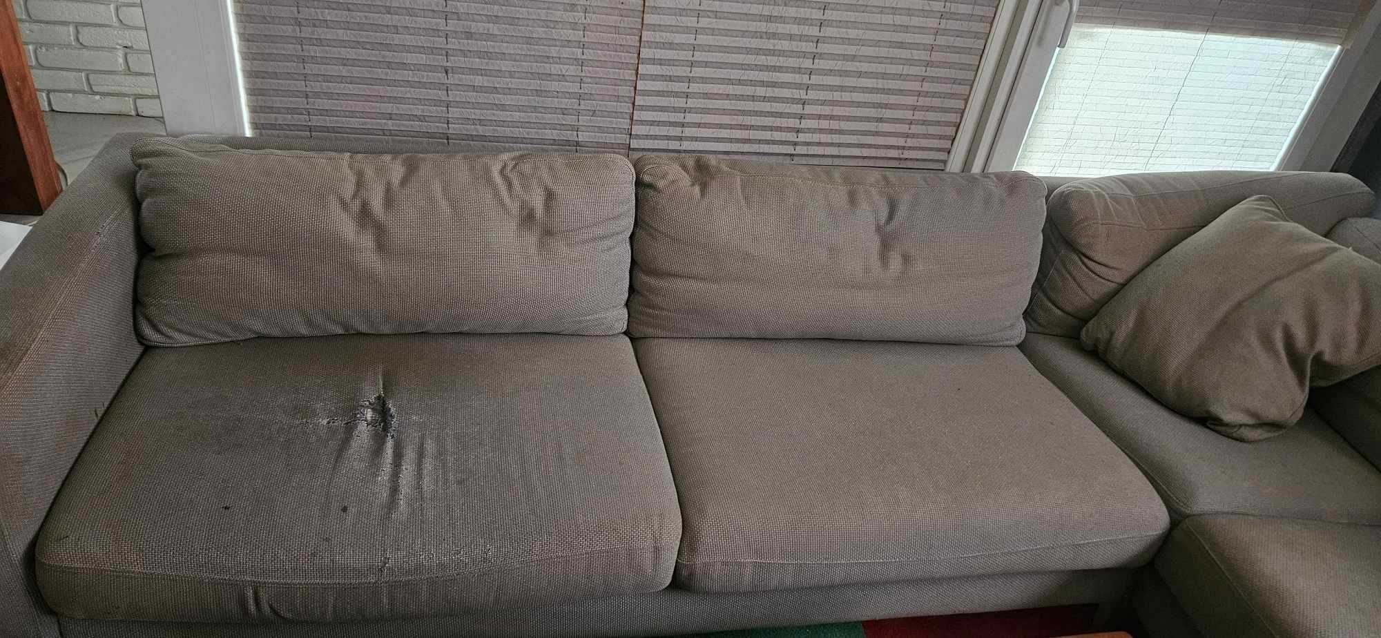 Sofa NAROŻNA KARLSTAD IKEA 2+3/3+2 - 240cm x 280cm jasnoszara używana