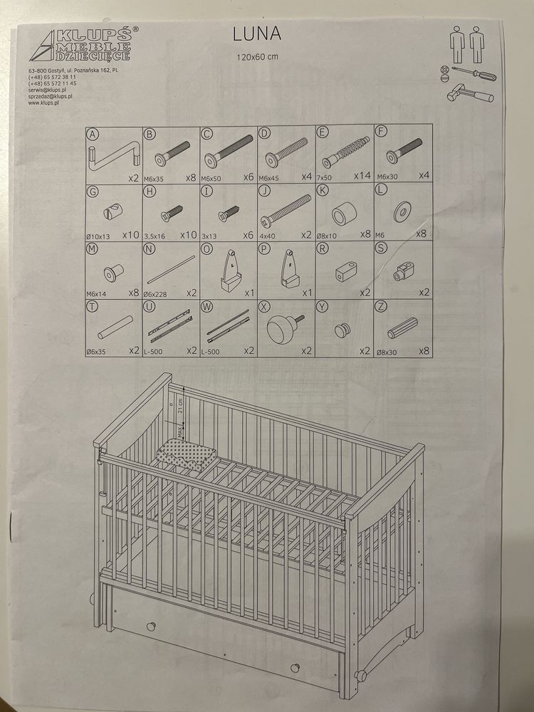 Łóżeczko bujane Klupś Luna