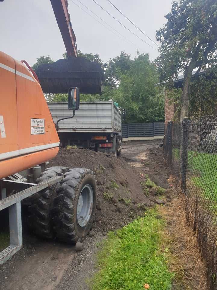 Wywóz Transport Utylizacja Glina GRUZ ziemia  Załadunek Koparka