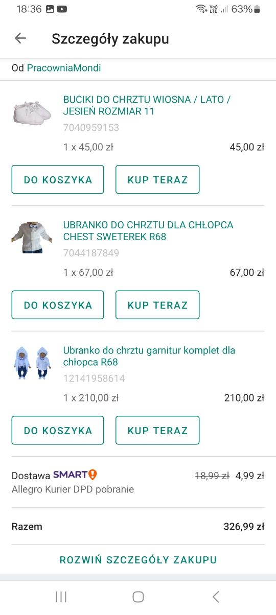 Ubranie do chrztu chłopiec