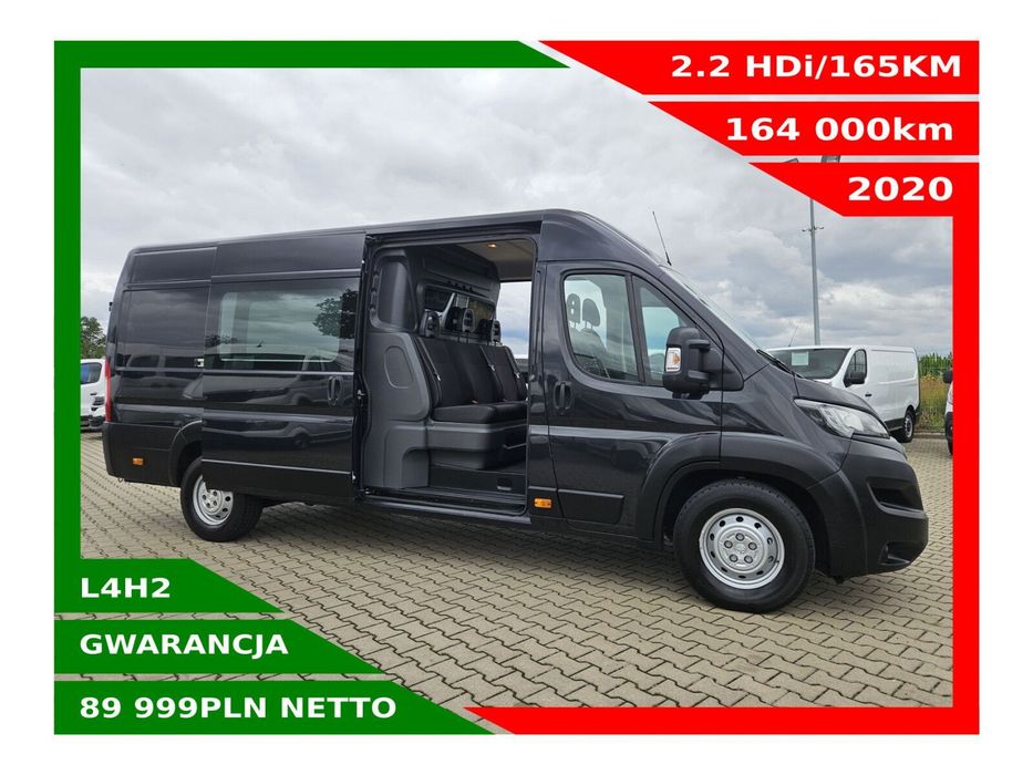 Peugeot boxer L4H2 *89999zł NETTO* Brygadówka 6 osób 2,2HDi/165KM  Duża Navi, Klimatronik, Tempomat, Kamera cofania, Czujniki parkowania