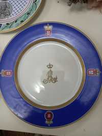 Prato brasonado, família  real 1996, da Porcell