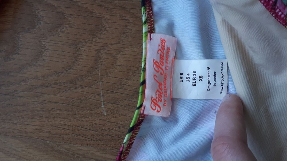 Pistol panties strój kąpielowy bikini body wysoki stan różowy kwiaty p