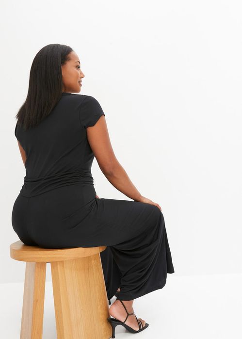 B.P.C czarny kombinezon z marszczeniem ^40/42