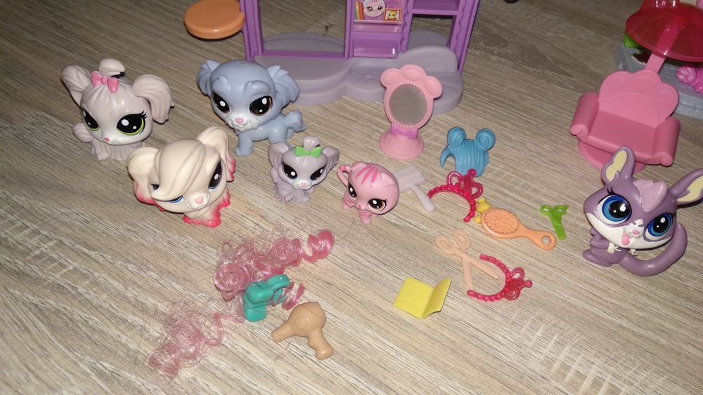 Duży zestaw LPS littlest pet shop salon fryzjerski studio fotograficzn