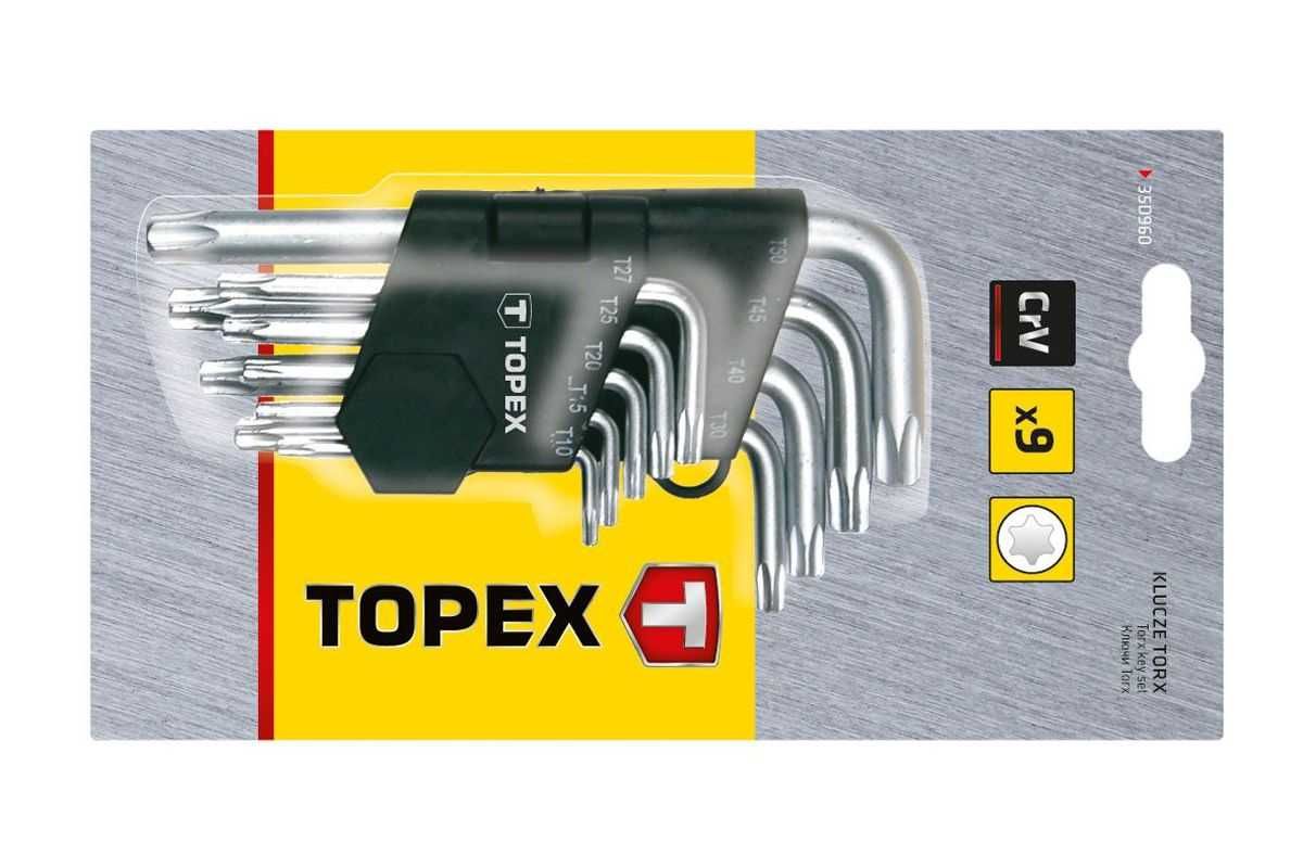 Ключі TOPEX Torx набір 9 шт шестигранні для авто