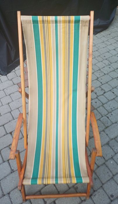 Leżak PRL aluminium, leżak PRL drewniany