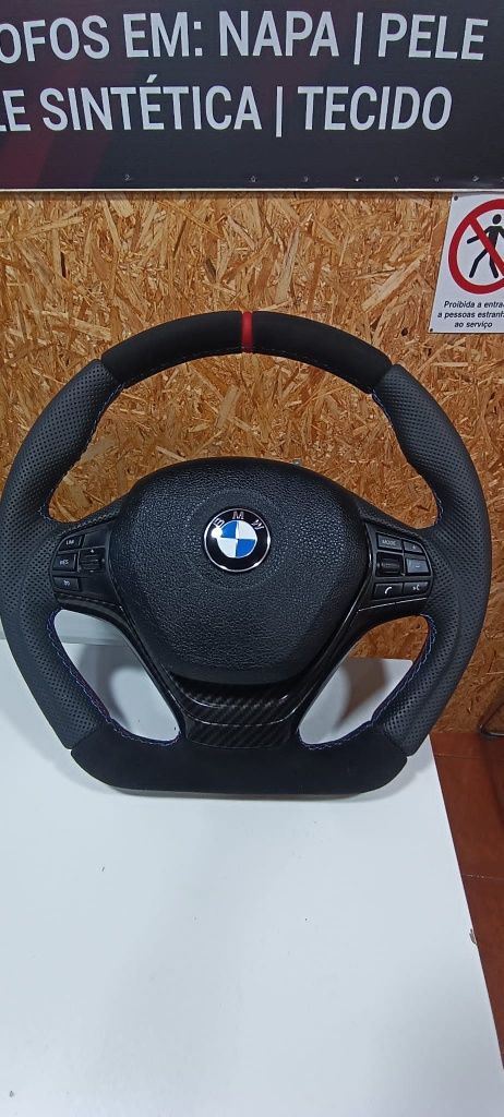 volante BMW F em alcântara  costuras pack M,