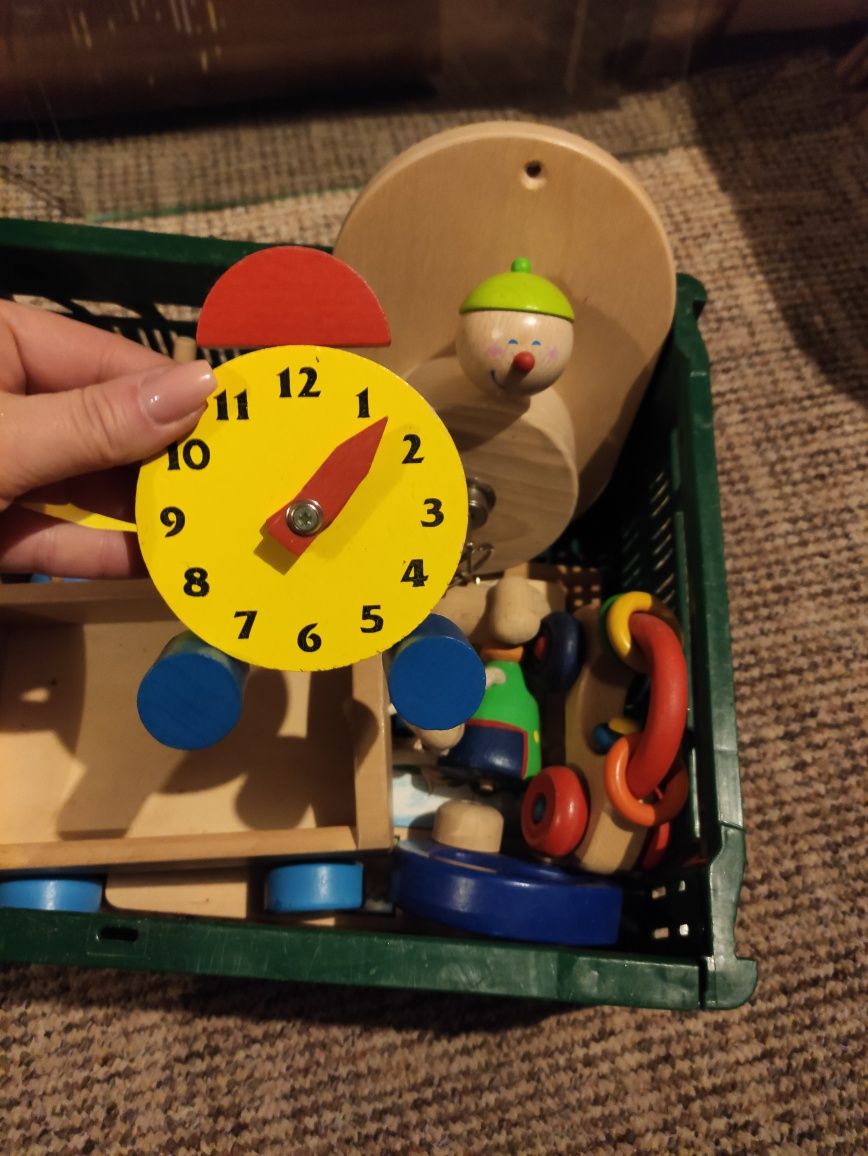 Drewniane zabawki edukacyjne / gryzaki / cymbałki