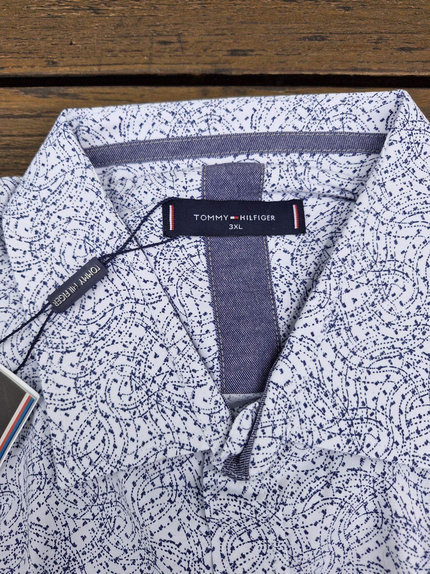 Nowa koszula męska elegancka t h 3xl biało niebieska bawełnna Nowa