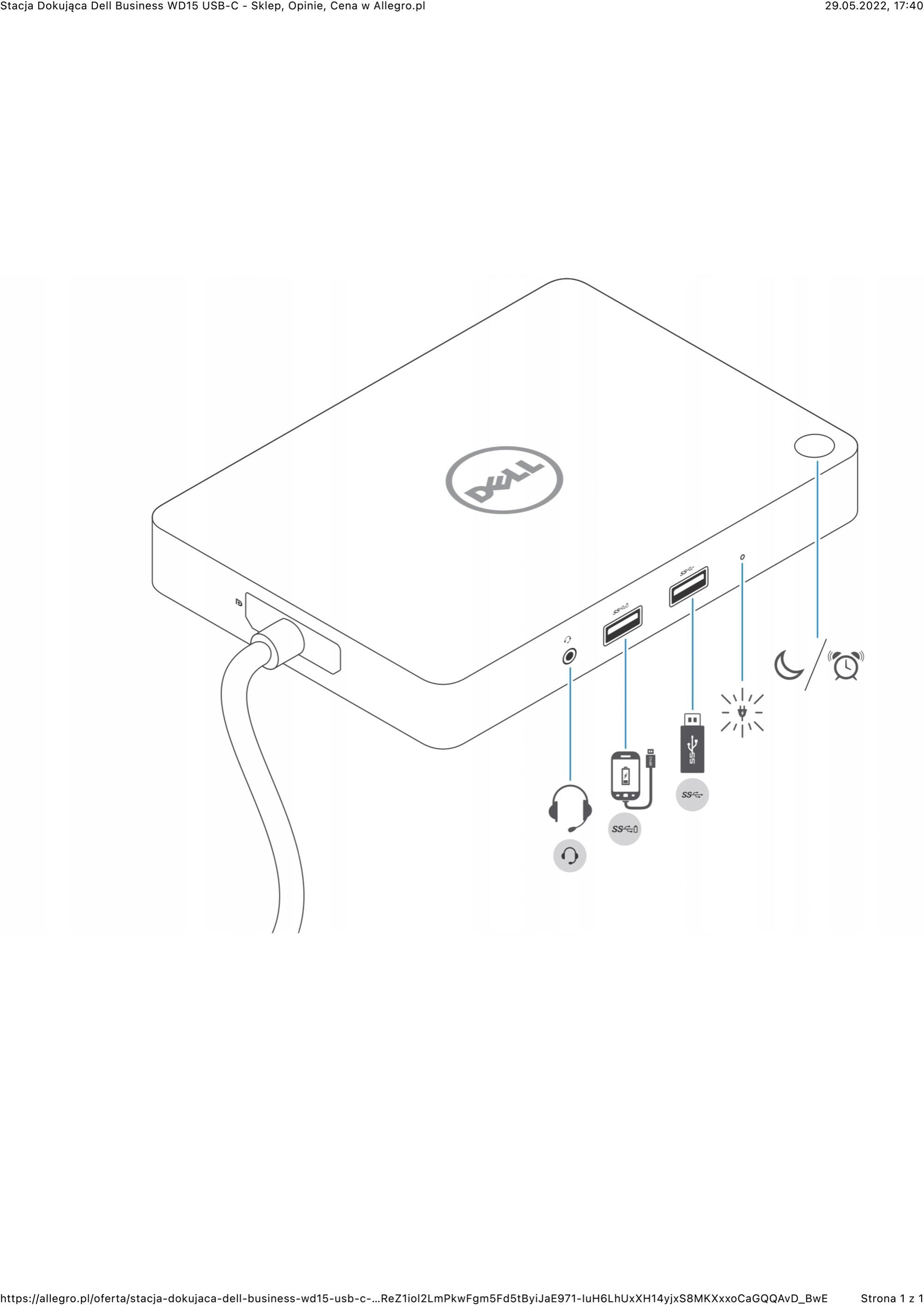 Stacja Dokująca USB-C Dell Business WD15 K17A001