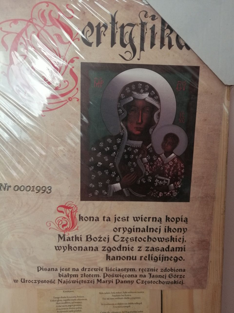 Obraz ikona Matka Boska Częstochowska