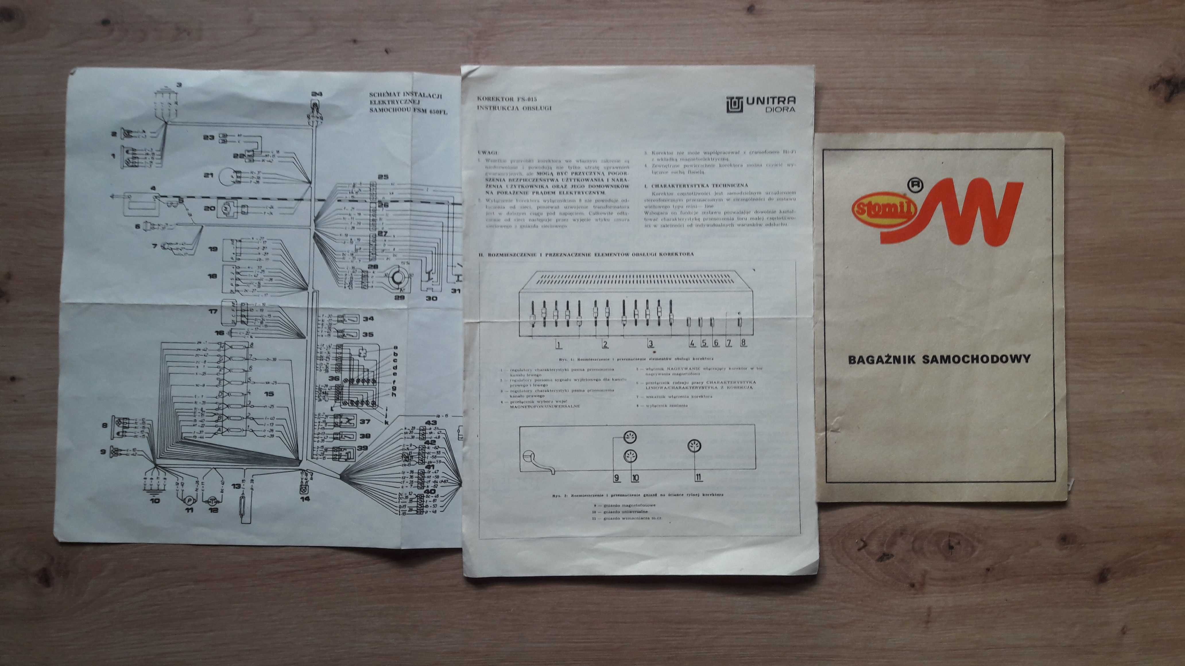 korektor Unitra/Diora FS-015 instrukcja serwis obsługi schematy inne