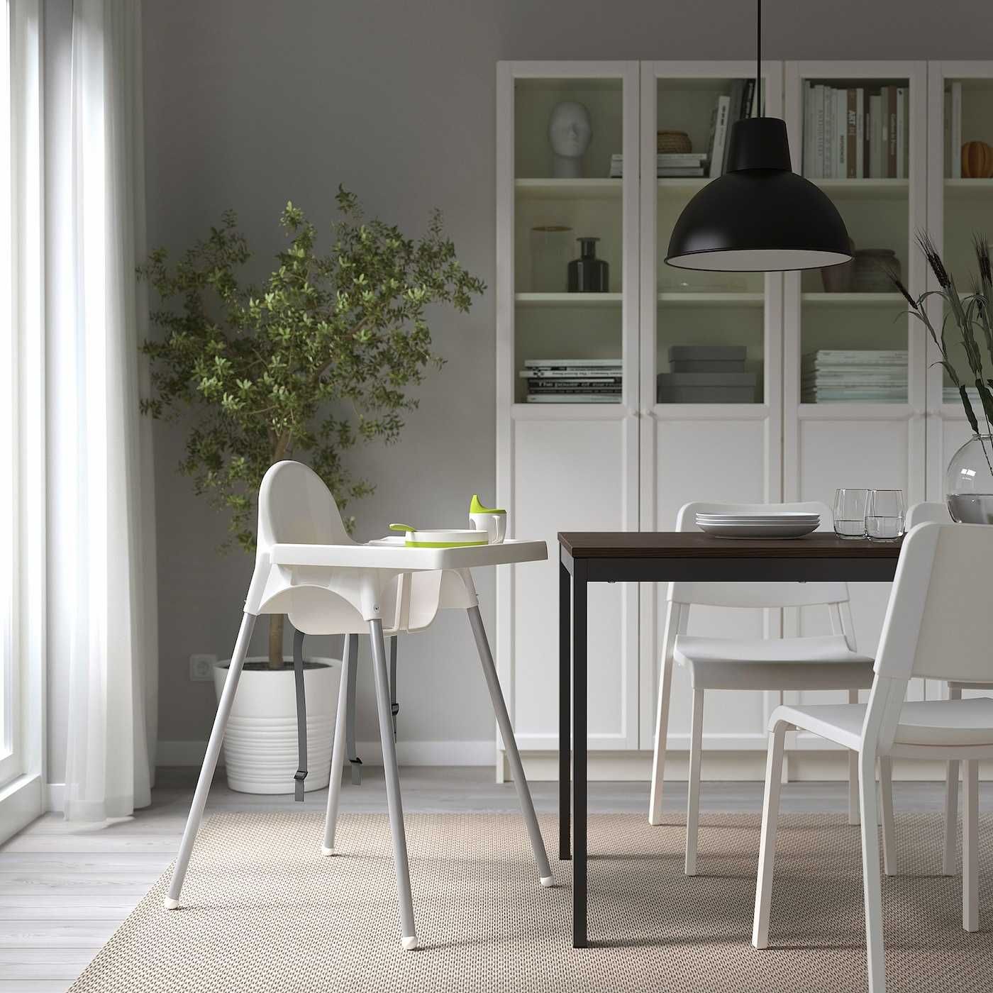 IKEA - ANTILOP krzesełko do karmienia z tacą, biały/srebrny