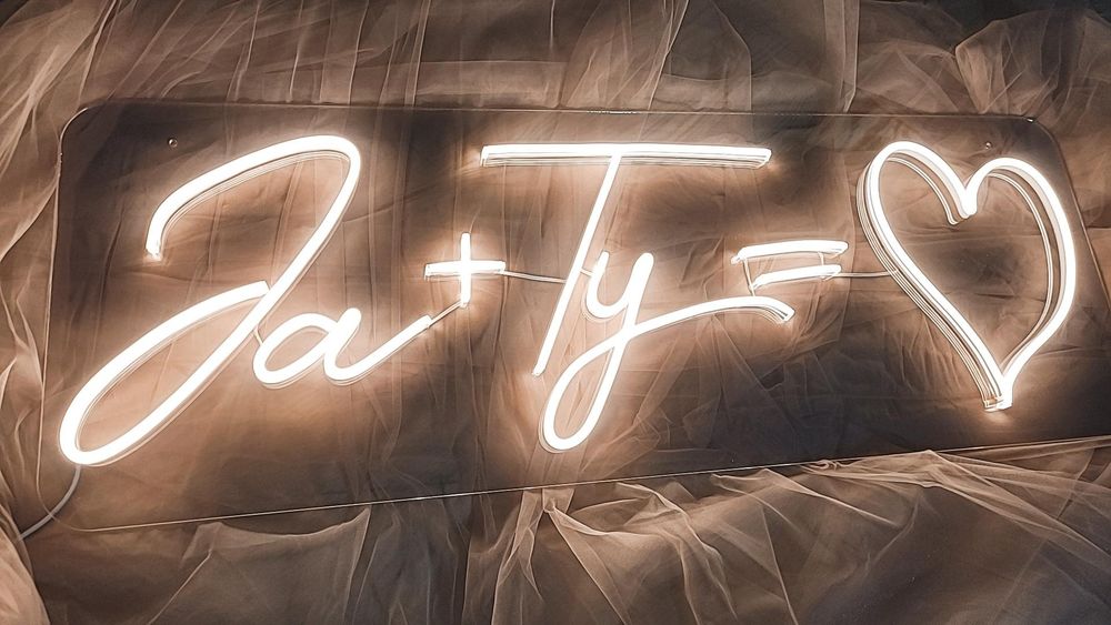 Ja + Ty = serce neon ledon Led napis świecący ślub wesele