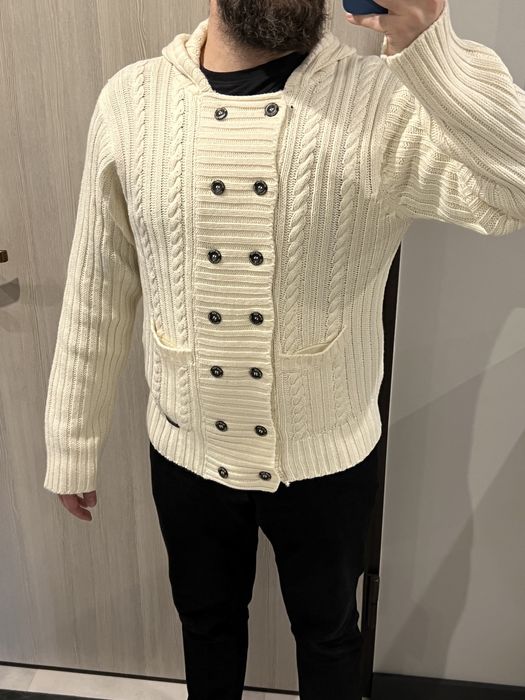 Modny męski biały sweter z kapturem Brave Soul XL