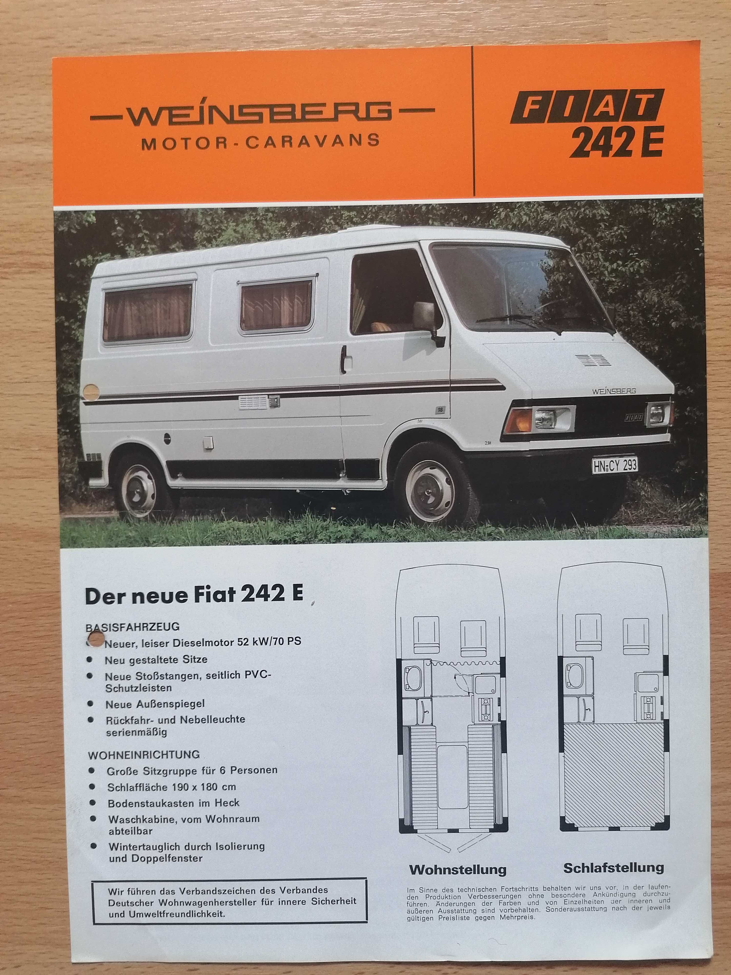 Prospekt Fiat 242 E Kamper.