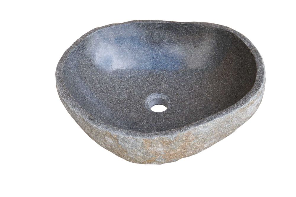 Umywalka nablatowa z kamienia rzecznego 42-46 x 33-36 cm