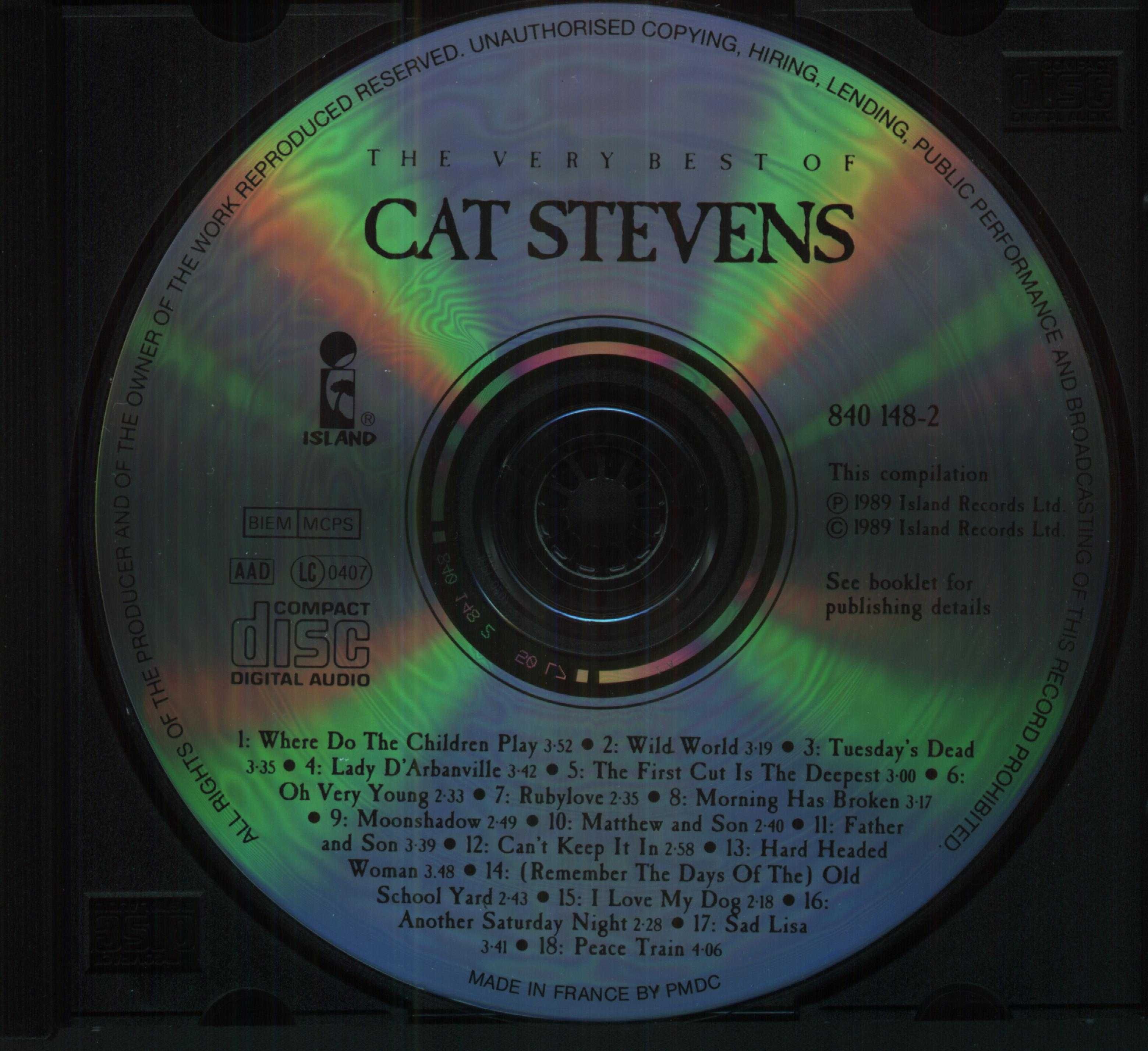 Cat Stevens Best Hits 1989 CD