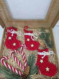Zestaw świąteczny na choinkę makrama dekoracje prezent