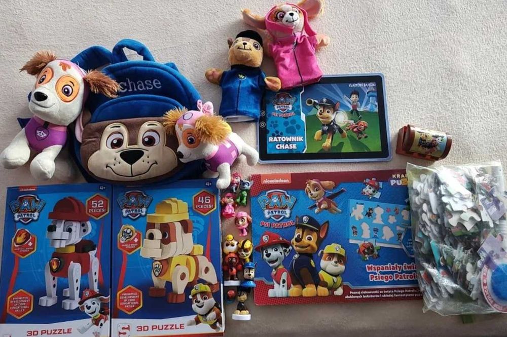 Duży zestaw Psi Patrol Różności Gry Puzzle Zabawki Figurki + gratisy