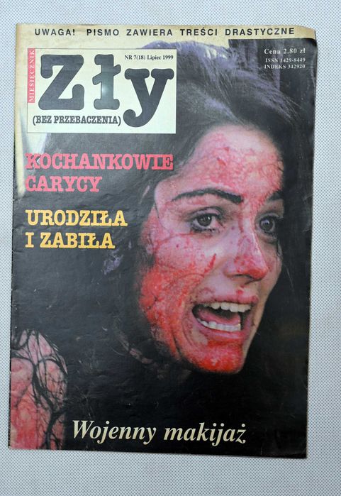 Biały kruk. Miesięcznik "Zły (bez przebaczenia)" lata 90te 4szt.