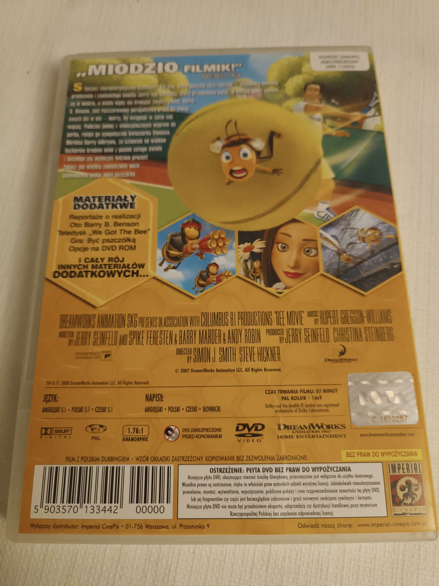 Film o pszczołach DVD dubbing