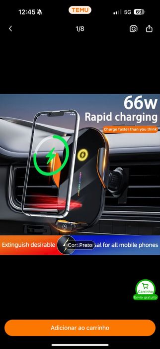 Suporte auto para telemovel