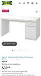 Biurko Malm Ikea, krzesło dla dziewczynki Ikea