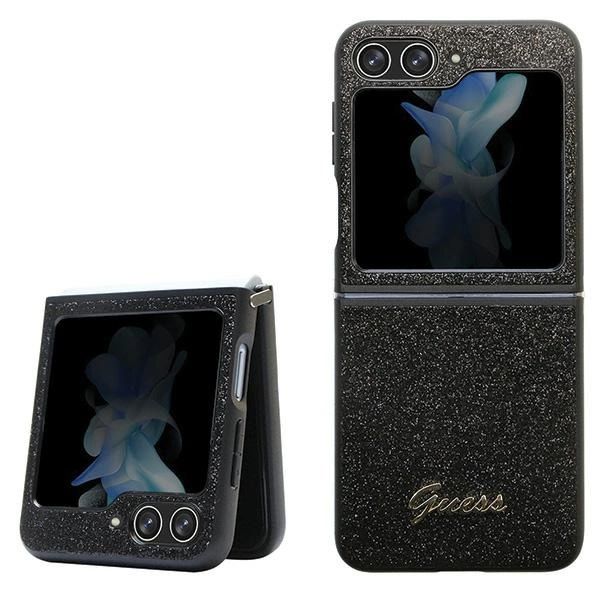 Etui Guess Glitter Script Na Samsung Galaxy Z Flip 5 - Czarne