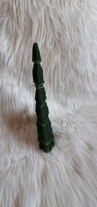 Choinka flokowana kolor butelkowa zieleń 30 cm