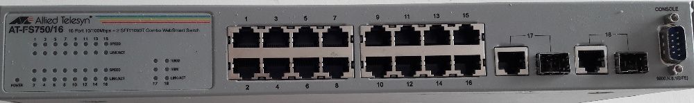 Managed Switch 16 portas 100Mb - AT-FS750/16