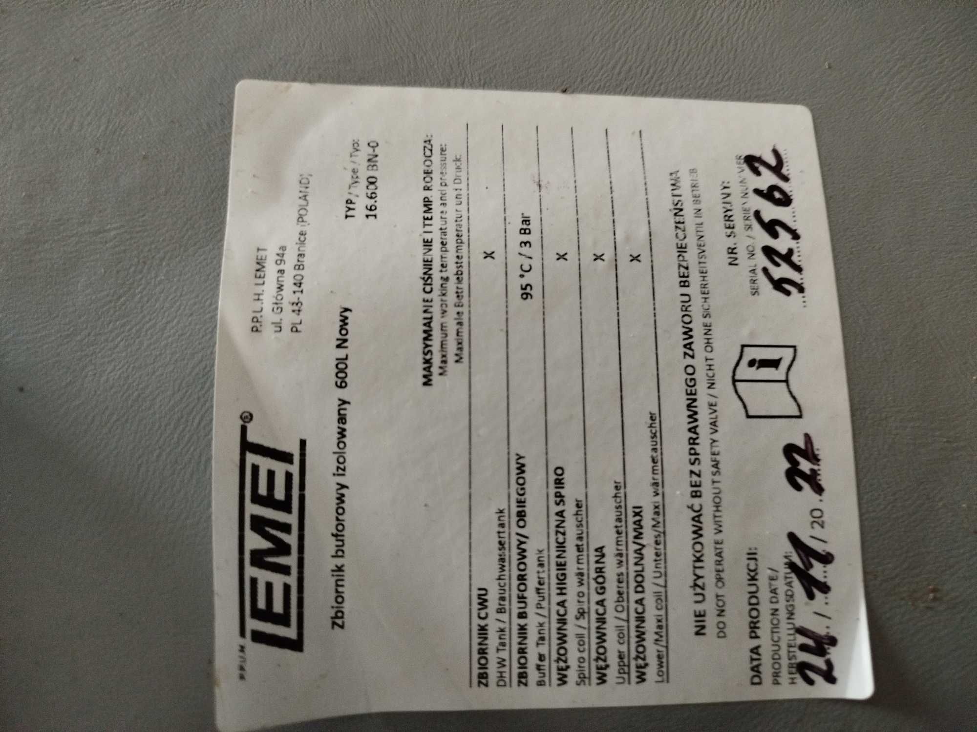 bufor 600l, podgrzewacz wody akcesoria hydrauliczne