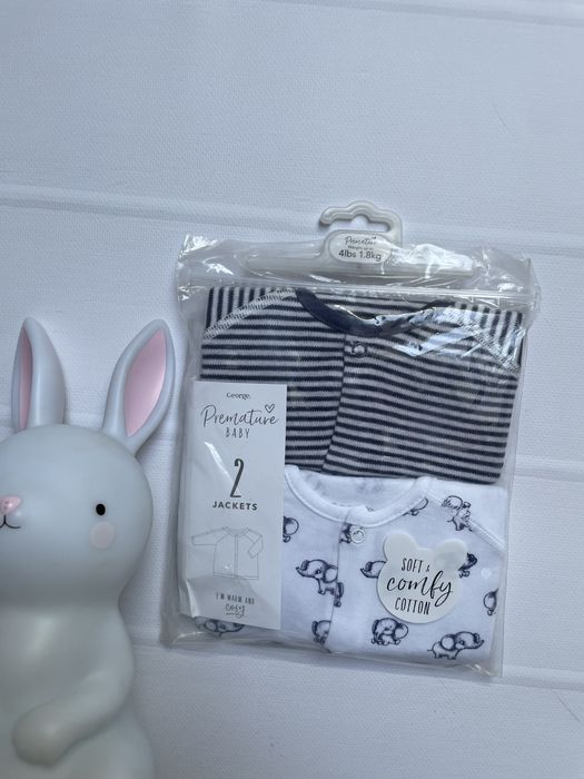 50 noworodek wcześniak do 1,8kg George 2pak bawełniany kaftanik bluzka