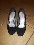 Czarne skórzane pantofle peep toe Paolo Parma rozmiar 39